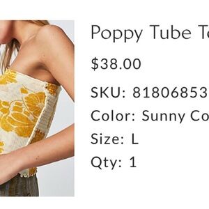 Poppy Tube Top in Yellow by [Brand]
